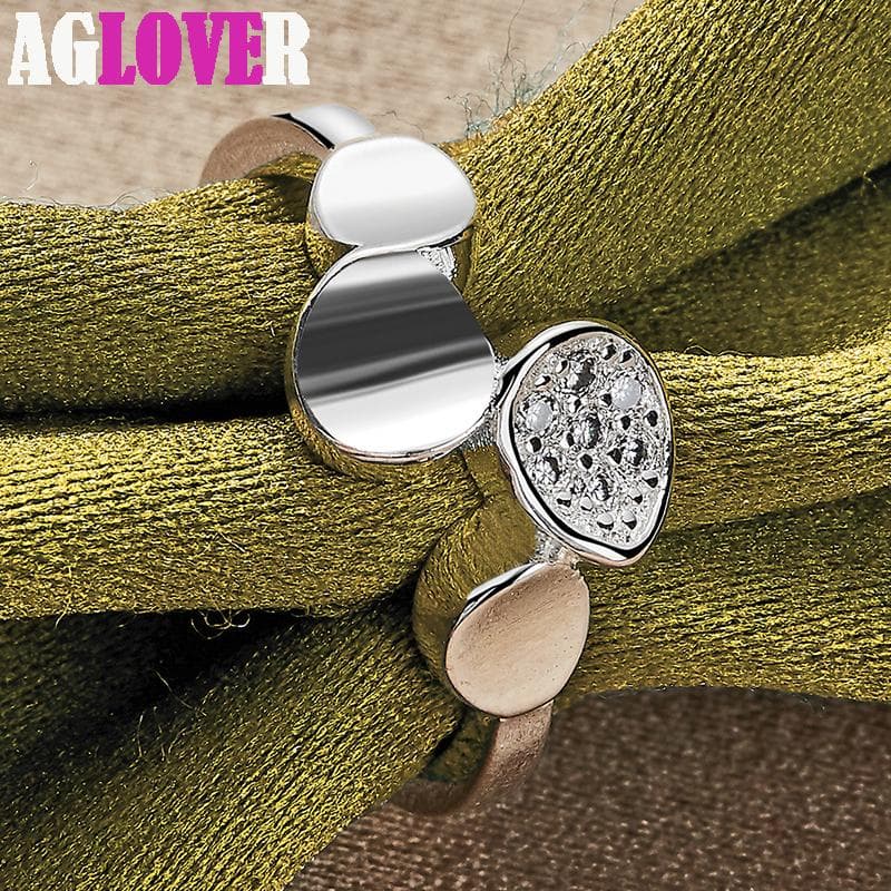 925 Sterling Silver Round Ring Jewelry 10#