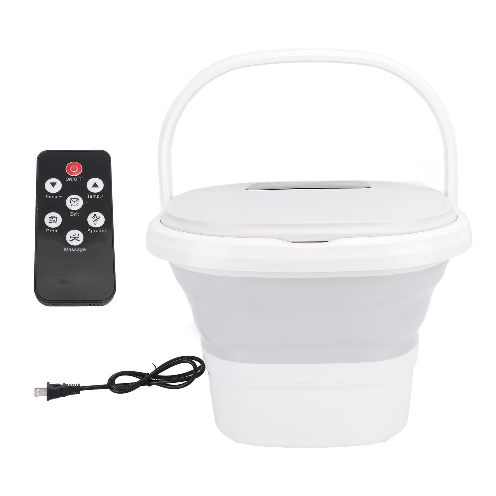 Foot Spa Bath with LCD Display 8L 420W Thermostatic Control Foldable Convenient Handle White