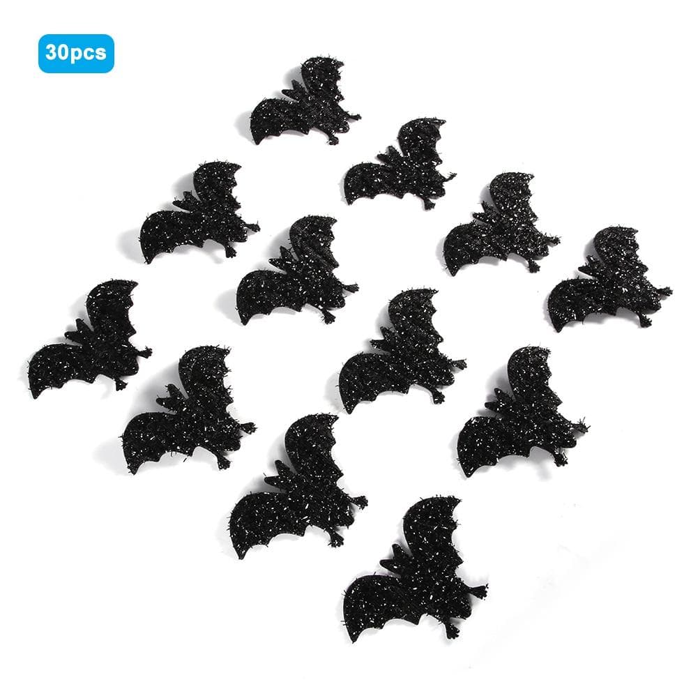 30Pcs 10cm Non Woven Bat Decoration Halloween Ornament Accessory Black Bat