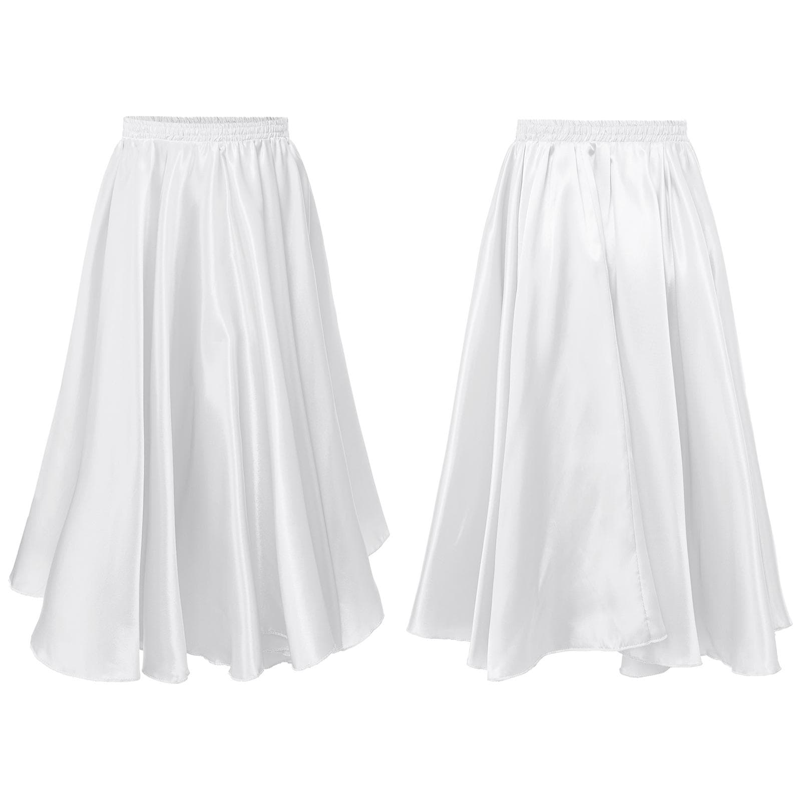 Kids Girl Long Full Circle Ballroom Dance Skirt Flamenco Cha Cha Latin Rumba Samba Maxi Skirt Dancewear 3-4 Years white