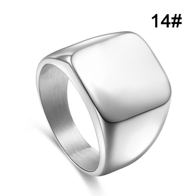 Mens Jewelry Ring Simple Stainless Steel Rings Solid Polished Classic Fashion Wedding Ring 14 silver