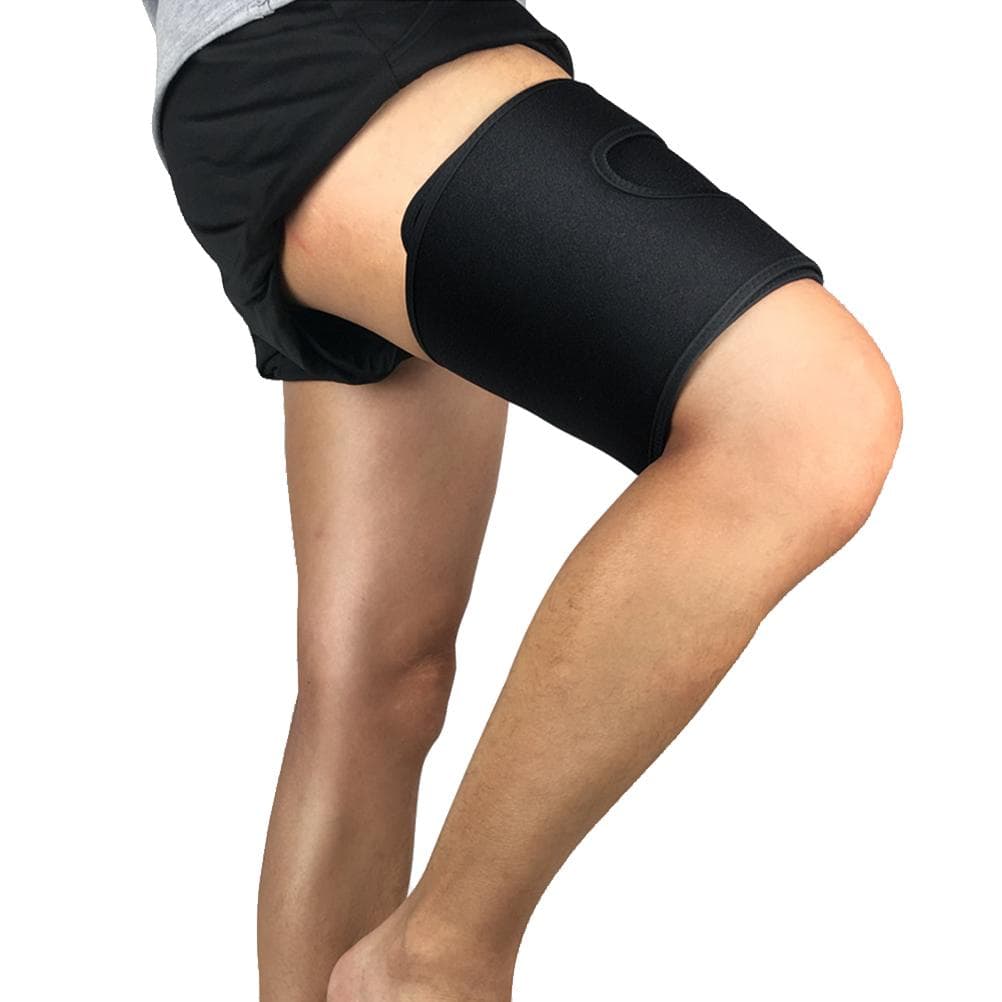 Sports Thigh Brace Support Adjustable Compressed Thigh Sleeve Wrap for Men and Women Pain Relief