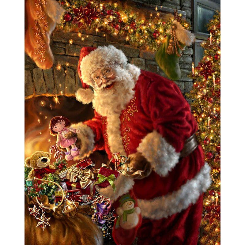 DIY 5D Diamond Painting Santa Claus Cross Stitch Diamond Embroidery 20X30CM