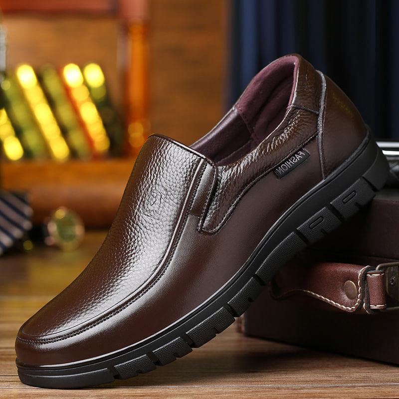 Handmade Shoes Genuine Leather Casual Shoes For Men Flat Platform Walking Shoes Outdoor Footwear Loafers Breathable Sneakers 45 brown