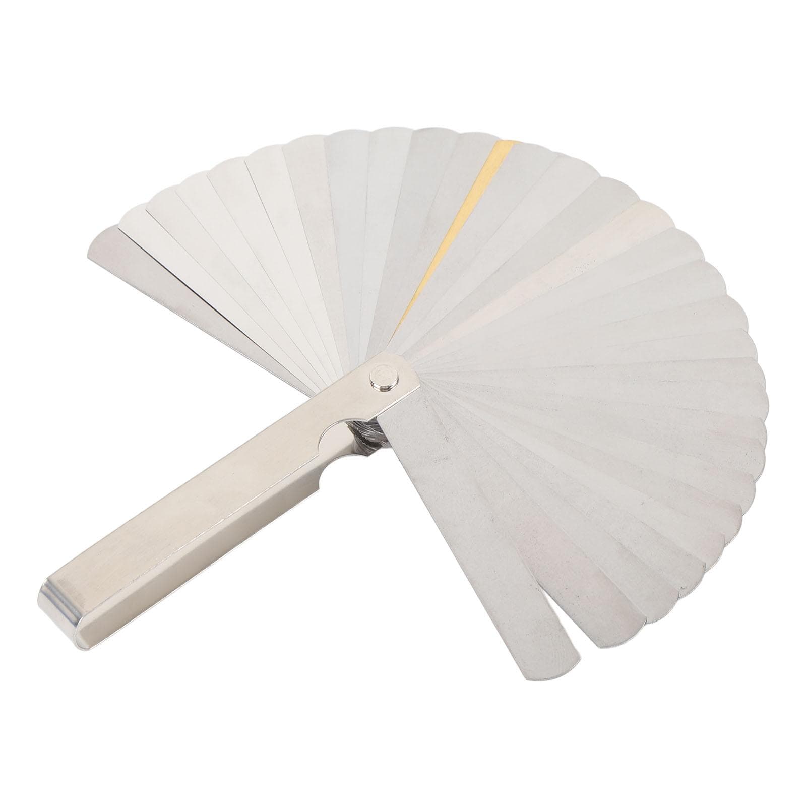 9Pcs Understring Radius Gauge Stainless Steel 32 Blades String Action Gauge Ruler Keychain Set