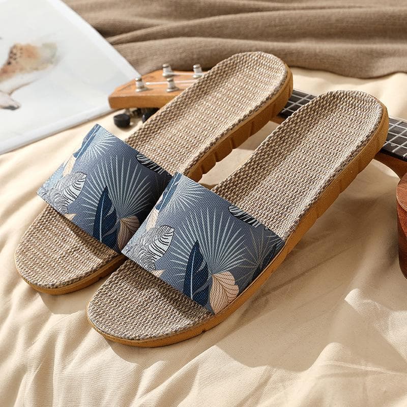 Summer Flax Slippers Fashion Women Men Linen Slip on Slippers Indoor Home Anti-slip Slippers Fashion Beach Sandals Slide 35