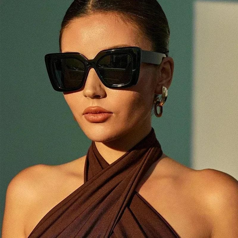 Retro Fashion Luxury Square Sunglasses Unisex Gradient Lens Vintage Oversized Shades For Women As Picture