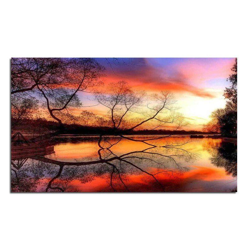 Sunset Scenery Diy Diamond Painting Diamond Embroidery Cross-stitch  Full Rhinestone 20X30CM