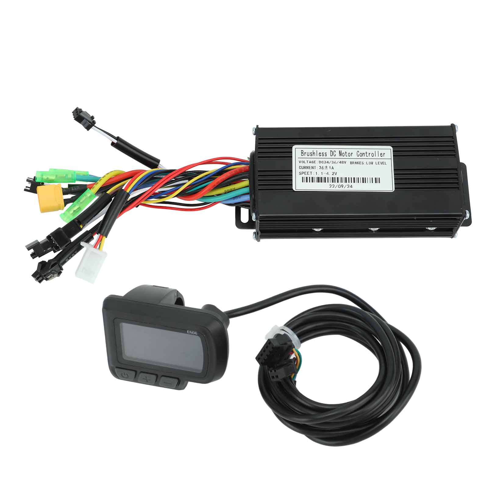 Electric Bike Controller Kit with LCD Display 24V 36V 48V 500W to 750W 26A 3 Mode Sine Wave