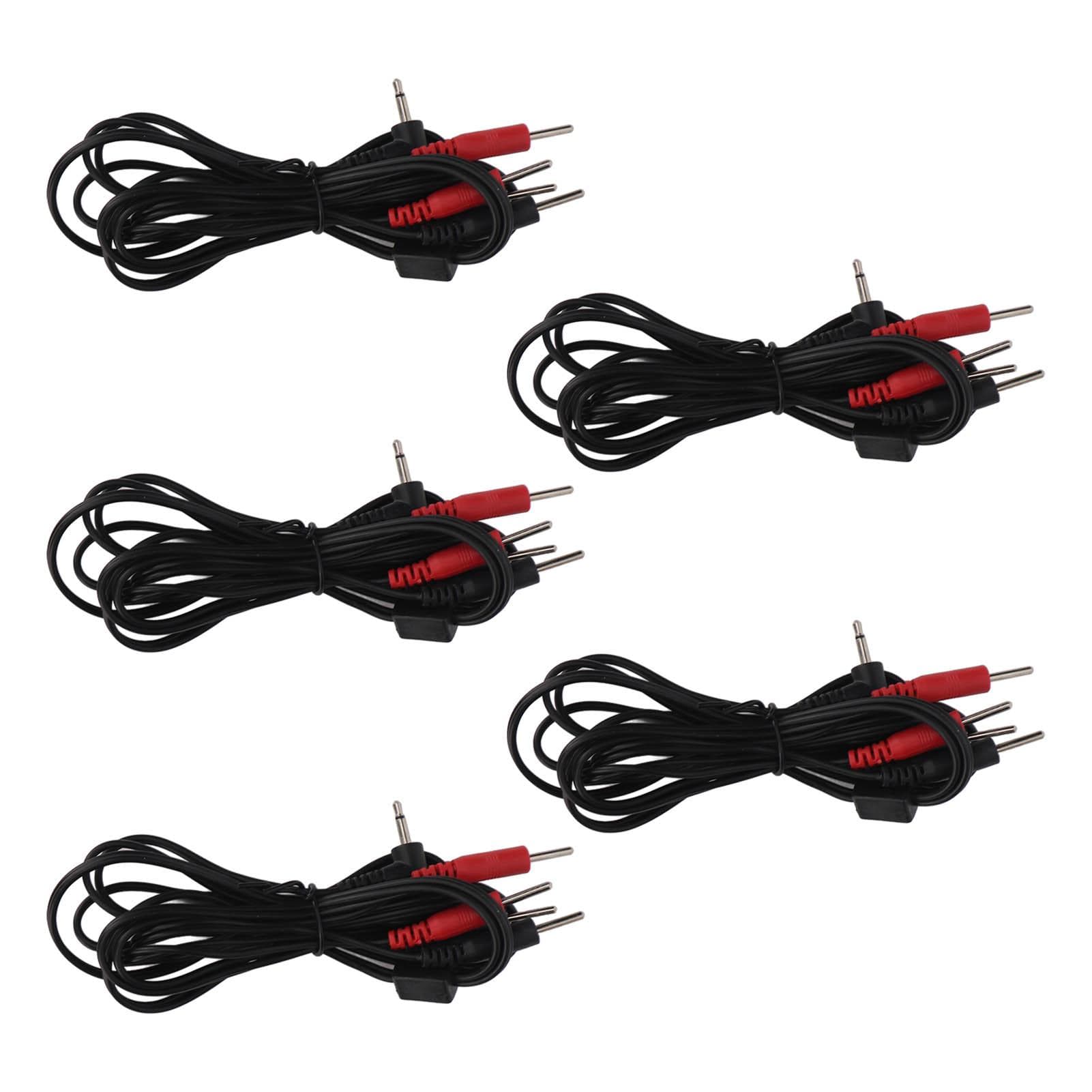 Electrode Wire 2.5mm Right Angle Plug 4 in 1 Pin Type Electrode Cable for Massager 4.6ft 5pcs