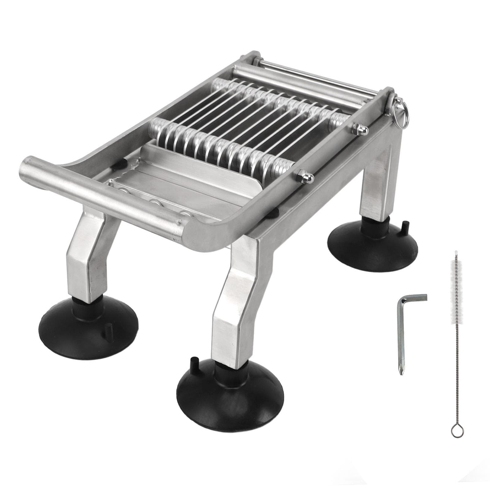 Commercial Vegetable Cutter Stainless Steel Anti Slip Manual Food Cutter with 4 Suction Cup for 5MM