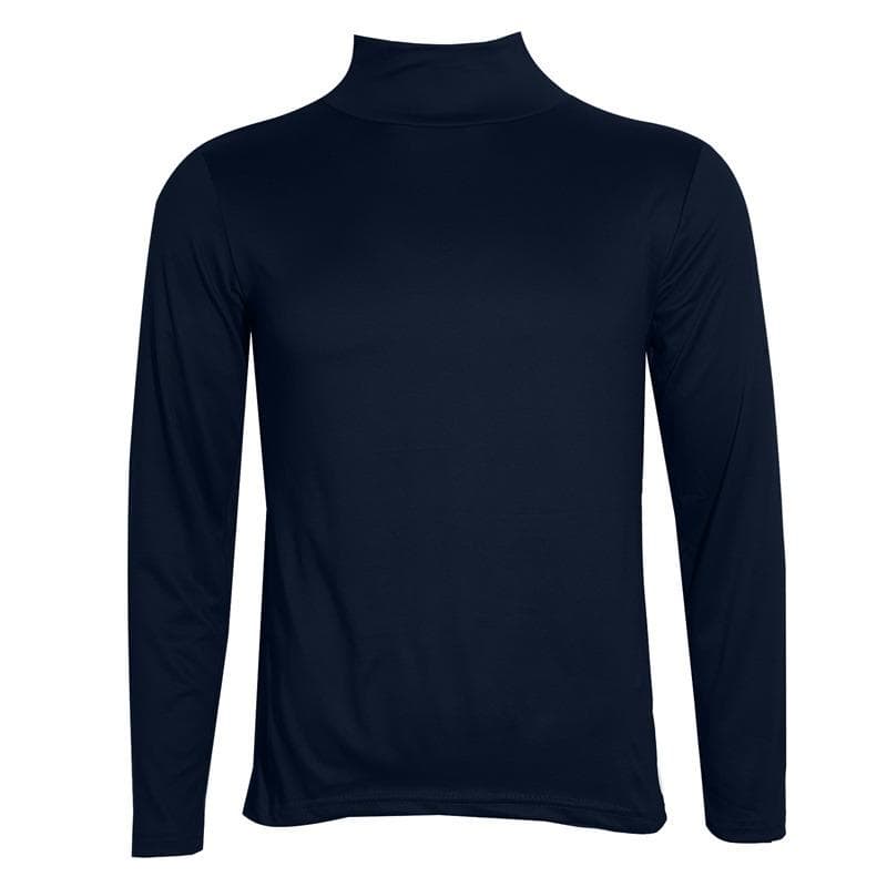 Men Tops Fashion Casual Slim Fit Male Basic Turtleneck Spring Autumn High Collar Pullover Bottoming Plain T-shirt Soft Warm Long Sleeve Man Knitwear L navy blue