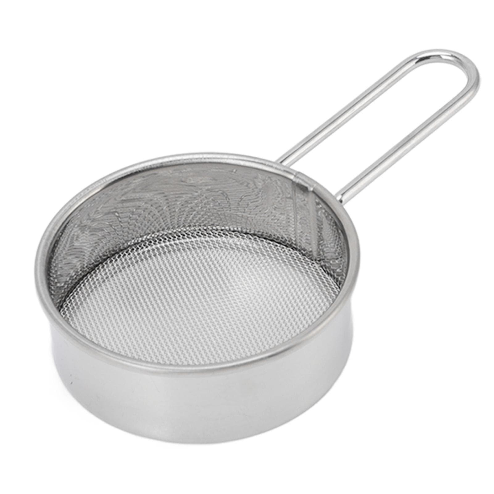 Flour Sieve Strainer 304 Stainless Steel Lightweight Easy Cleaning Ergonomic Handle Mesh Round