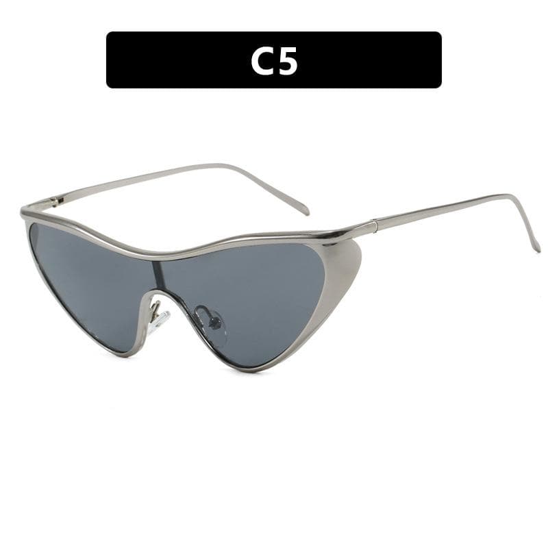 Oversized Triangle Cat Eye Sunglasses Women Men Vintage Punk Luxury Designer UV400 Sun Glasses Outdoor Driving As the photo