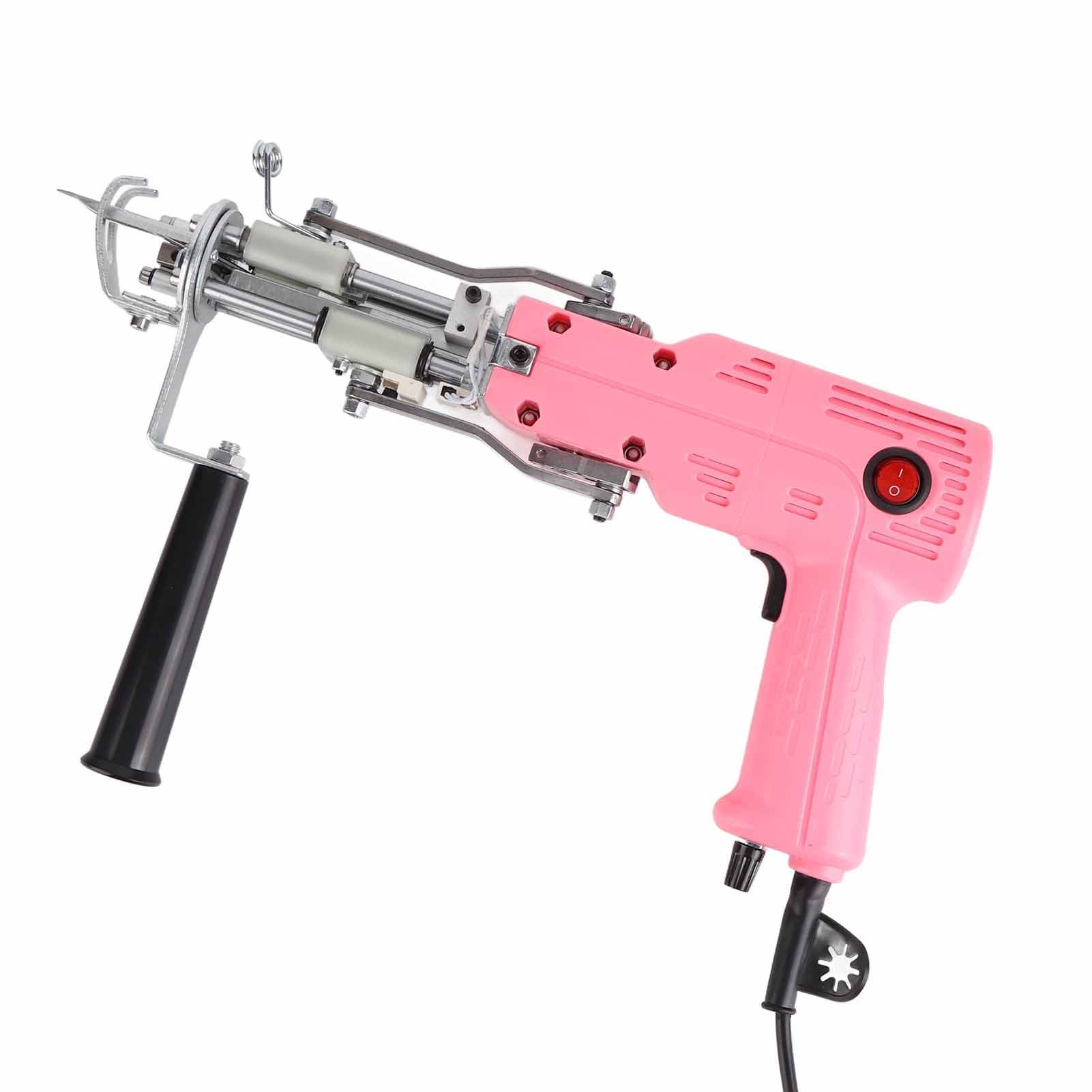 Pink Carpet Tufting Gun Kit 360 degrees Adjusting Handle Simple Operating Cut Pile Rug Tufting Gun US Plug