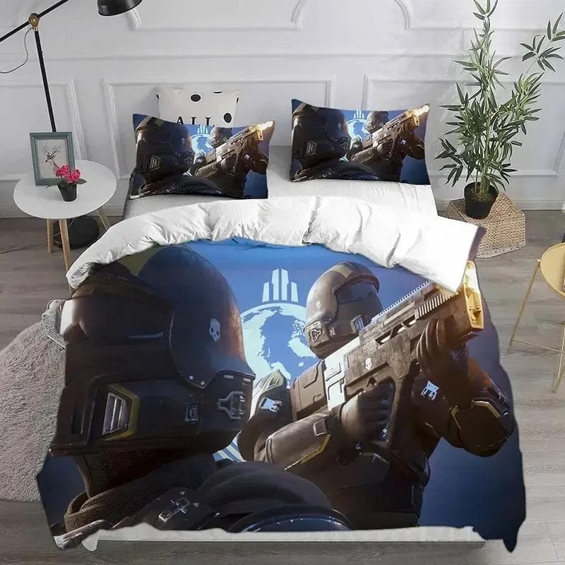 3D HELLDIVERS 2 Bedding Sets Comforter Quilt Bed Cover Duvet Cover Pillow Case Sets Kids Adult Size For Home Textiles AU Double 180x210cm