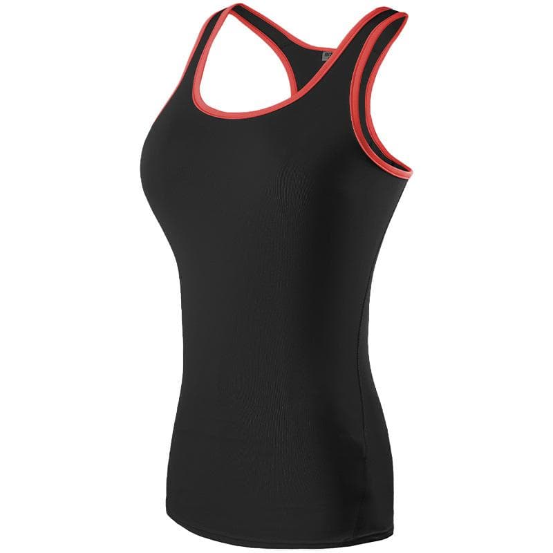 Women Yoga Vest Home Gym Fitness Sleeveless T Shirt Sports Clothes Gym Running Workout Tank Tops L black/orange