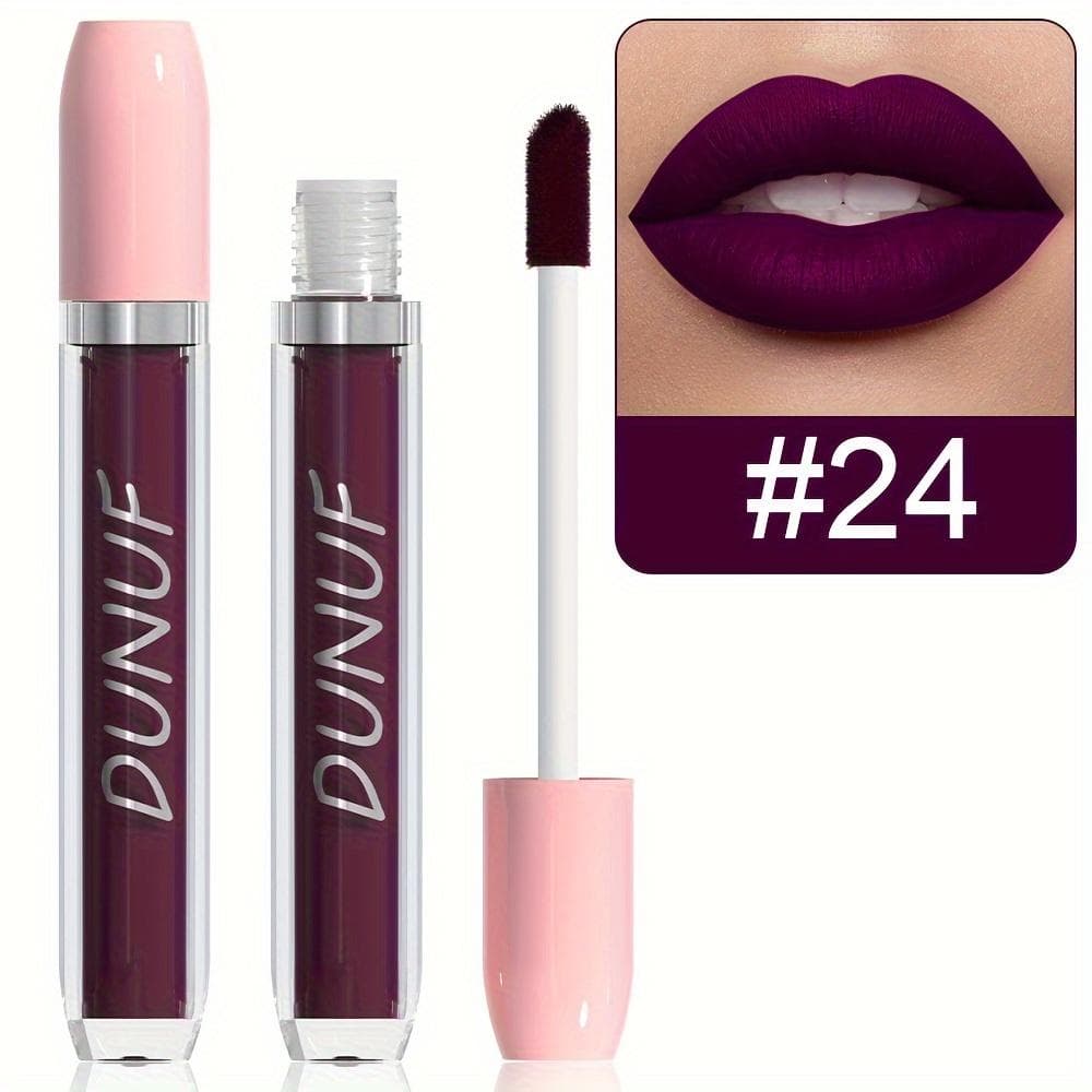 Matte Lipstick-Waterproof Long-Lasting Non-Fade Non-Stick Cup Natural Finish All Skin Types, Red Line & Mixed Color System, Water-Resistant Paste Form