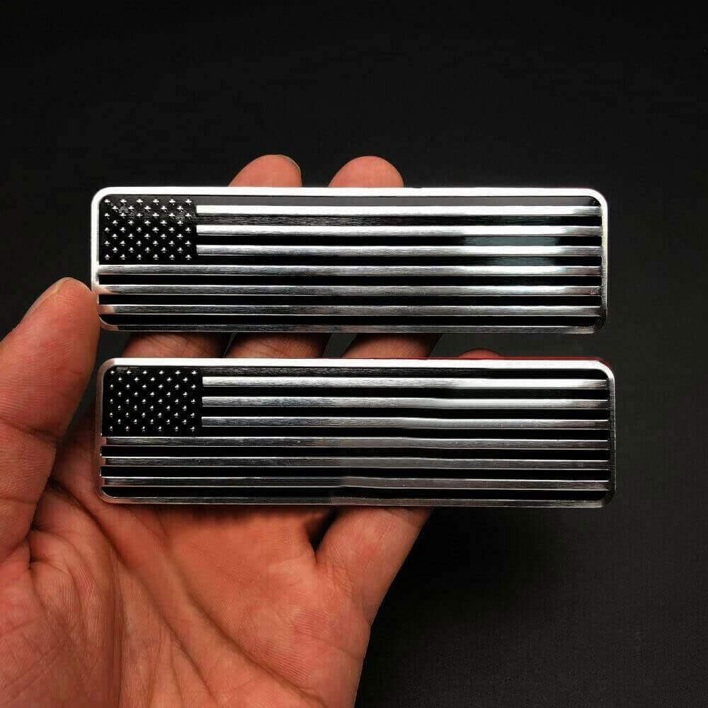 2Pcs Car 3D Metal USA Flag Stickers American Decals Trim Body Emblem Accessories