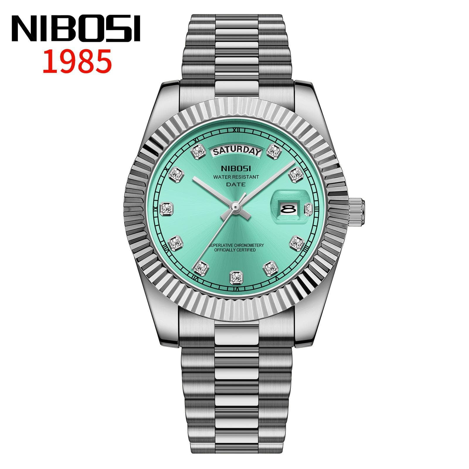 Mens Watches Analog Quartz Watch with Date Waterproof Stainless Steel Men's Wrist Watches Classic Watches blue/silver