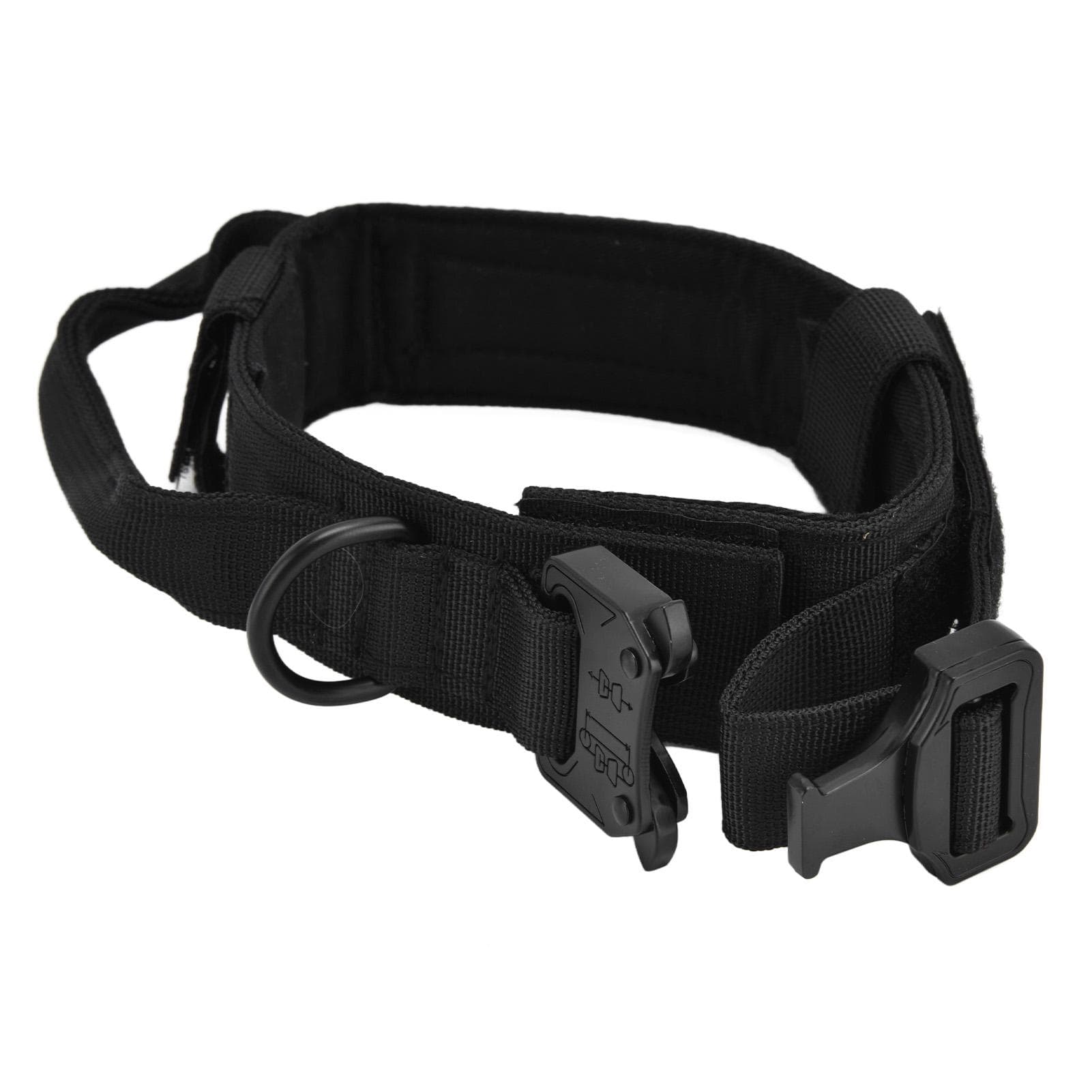 Traction Dog Collar with Buckle Nylon Iron Training Hunting Collar Pet Accessory for OutdoorBlack M M black