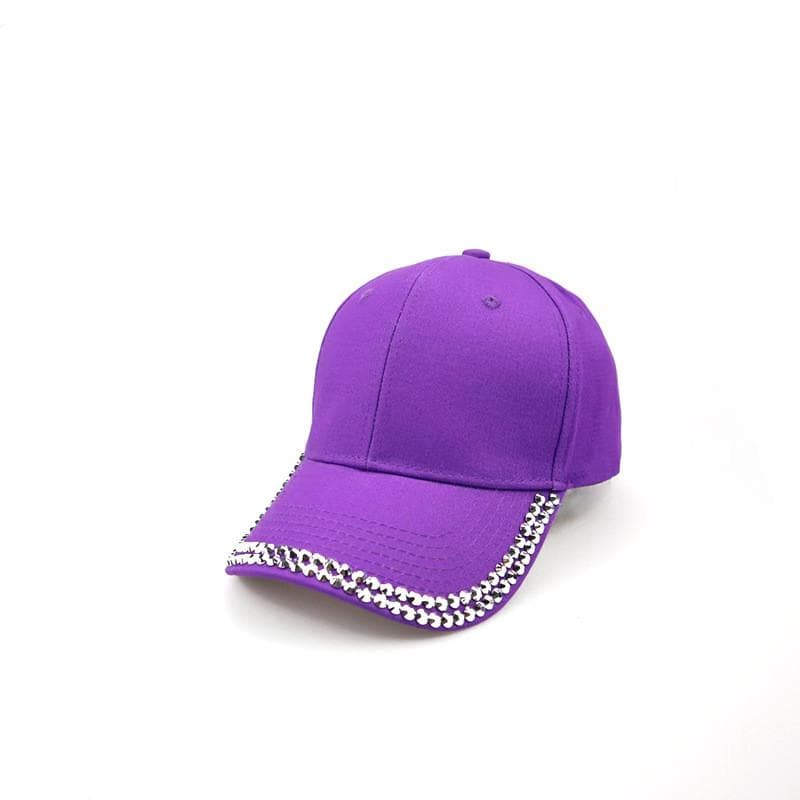 New Fashion Sparkling Cotton Baseball Cap With Adjustable Sunshade For Adults purple