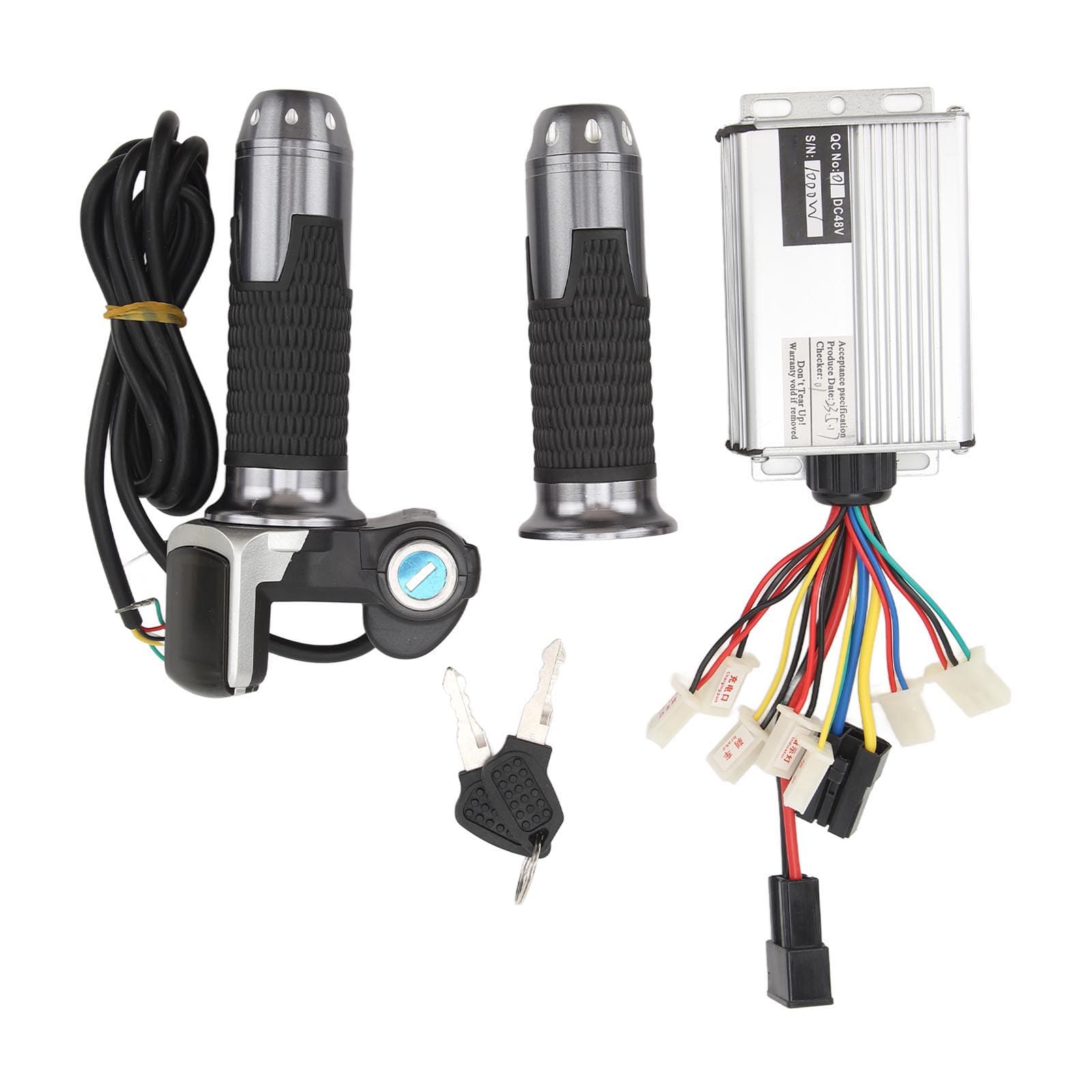 Electric Bike Conversion Kit 48V 1000W Controller 48V Throttle Grip with Lock Square Display for DC