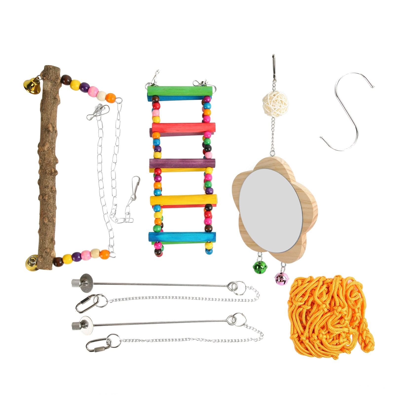Chicken Mirror Toys Funny Colorful Hand Crafted Hanging Chicken Swing Toys for Chicks Hens Roosters