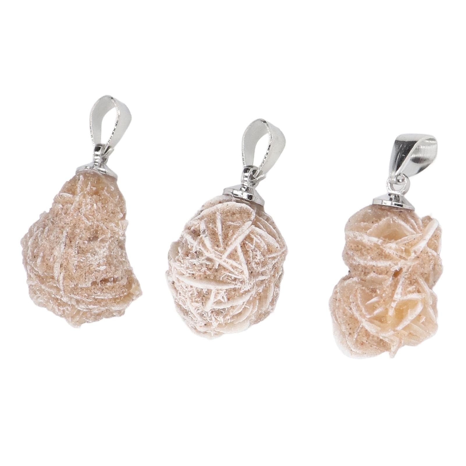 3 Pcs Desert Rose Stone Multi Purpose Desert Rose Necklace Pendant for Jewelry Making Decoration