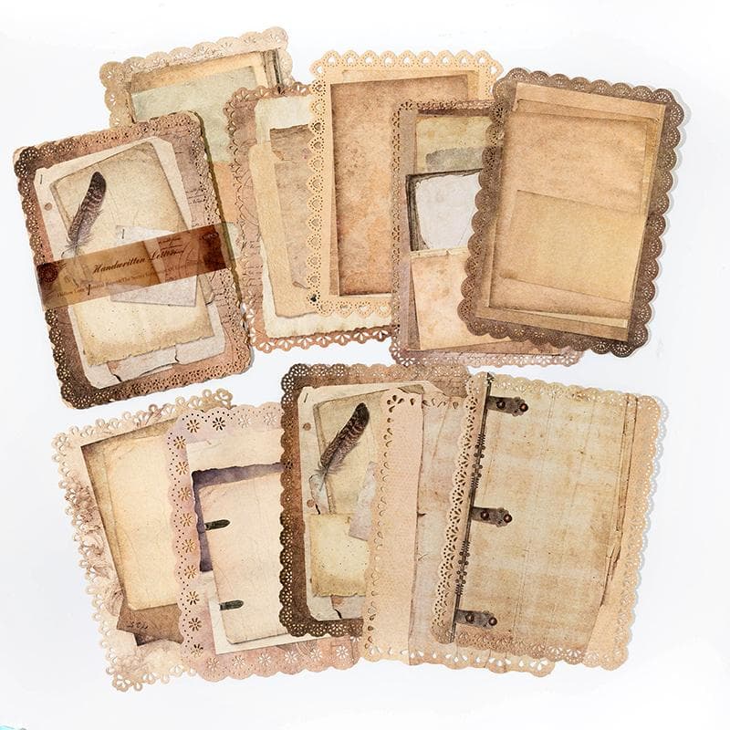 10pcs/pack Vintage Floral Lace paper Scrapbook Materials DIY Photo Album Collage Journalling Creative Stationery Material paper