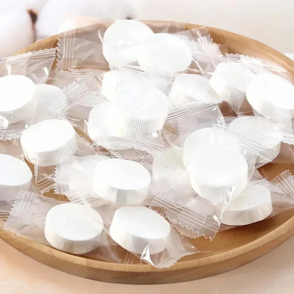 50pcs Compressed Towels Portable Disposable Compressed Face Towels | Suitable For Outdoor Hiking, Camping, Travel Disposable Compressed Towels 50pcs