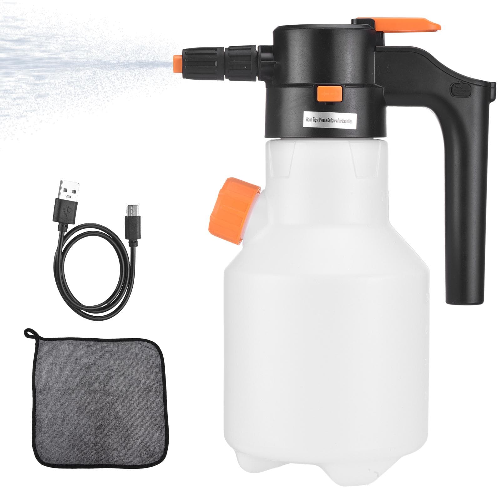 Electric Foam Sprayer, 2L Powerful Battery Powered Pump Sprayer, Cordless Rechargeable Pressurized