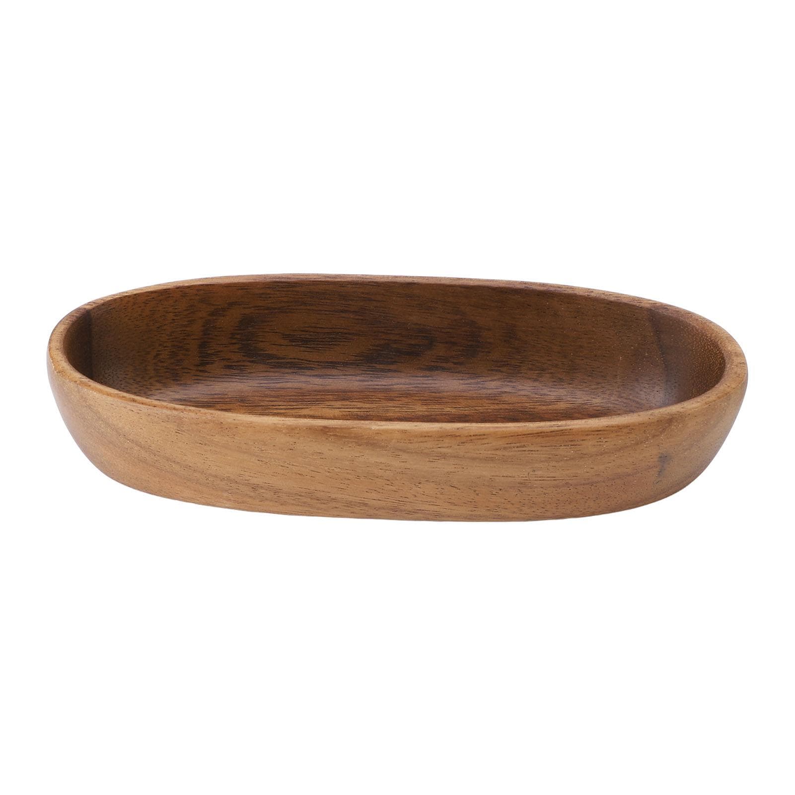 Wooden Serving Tray Easy Cleaning Boat Shape Wooden Food Plate for Fruit Dessert Snack Candies 29.5cm/11.6in Length