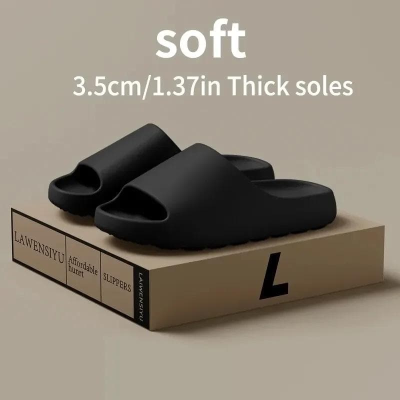 Big Size 47 Summer Slippers Men Women EVA Soft Bottom Indoor Home Slides Sandals Light Beach Shoes Male Slippers Flip Flops 46 black