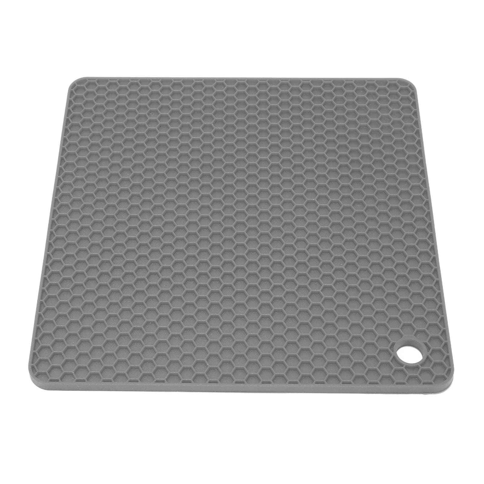 Heat Insulated Pad Square Shape Thickened Silicone Prevent Slip Heat Proof Mat for Wax Pot BowlGrey gray
