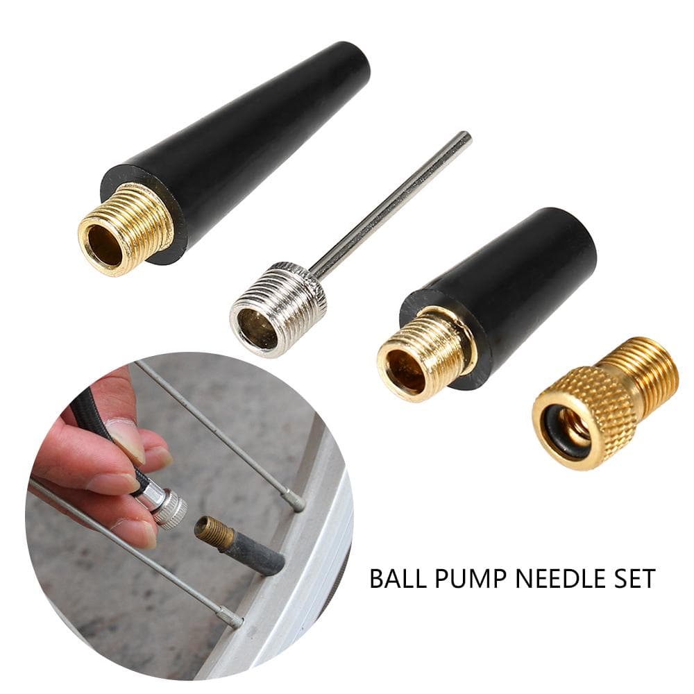 Lixada 4 PCS Needle Nozzle Adapter Kit Ball Inflation Pump Needle Valve Adapter Kit Ball Pump