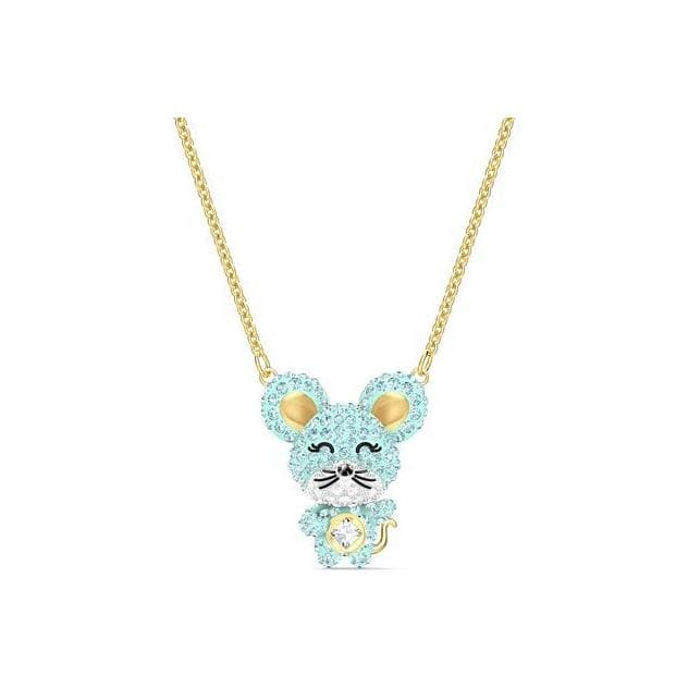 Swarovski Little Happy Mouse Necklace Women necklace Light-Blue 5511162 Box (Random Color)