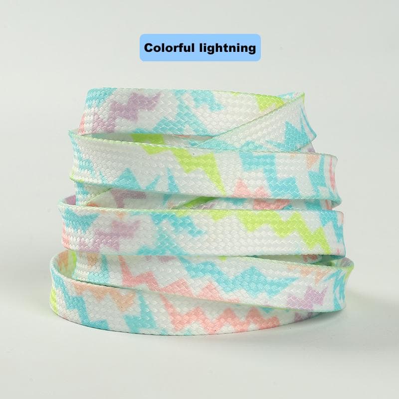 Tie-dye Color Shoelaces Sneakers Trend Shoes Rope Female Colourful New Men Women Flat Gradient Color Rope Laces Shoes Accessorie 160cm