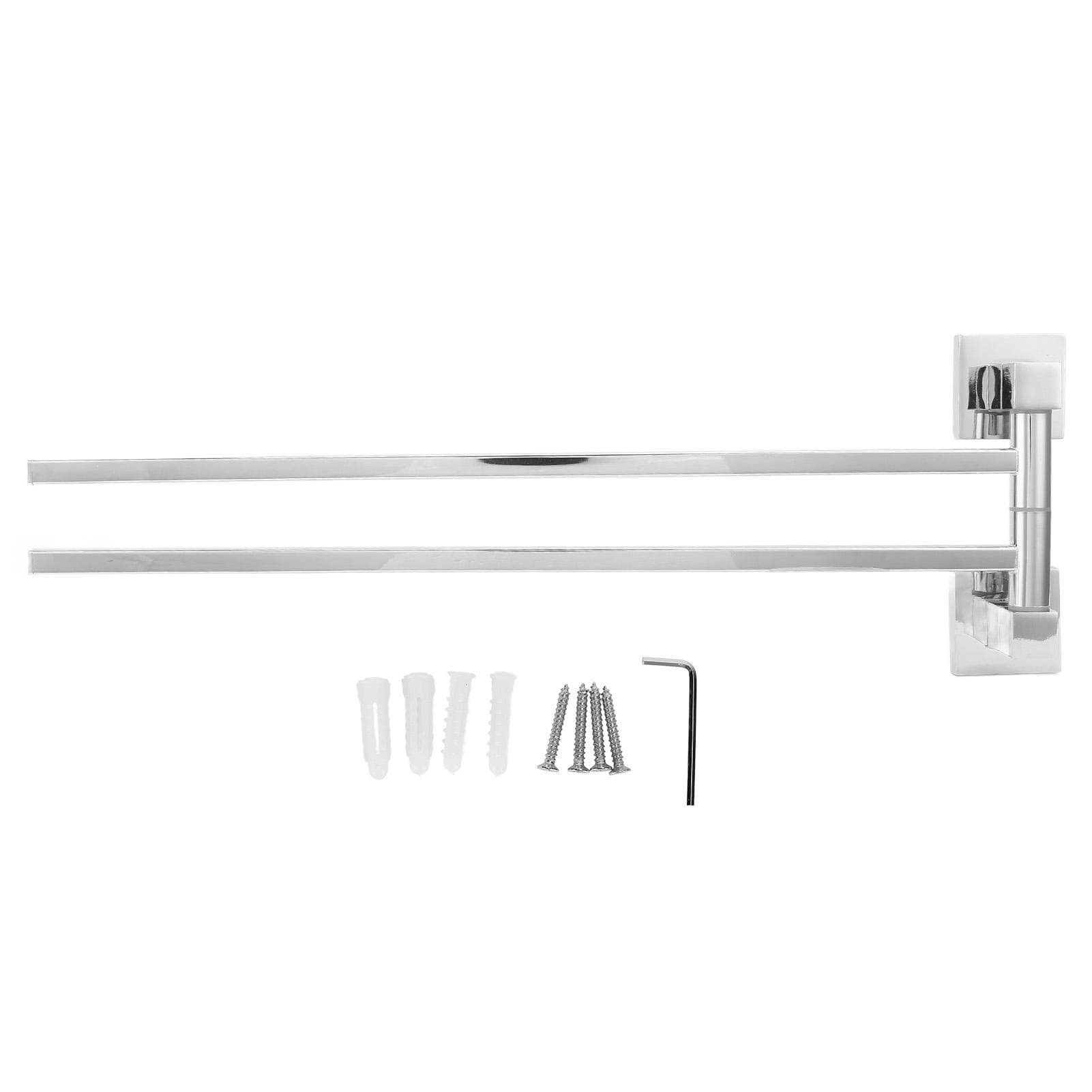 Stainless Steel Towel Rack Bar 180 degrees Rotatable Towel Bathrobe Hanger Holder for Bathroom2 Rods