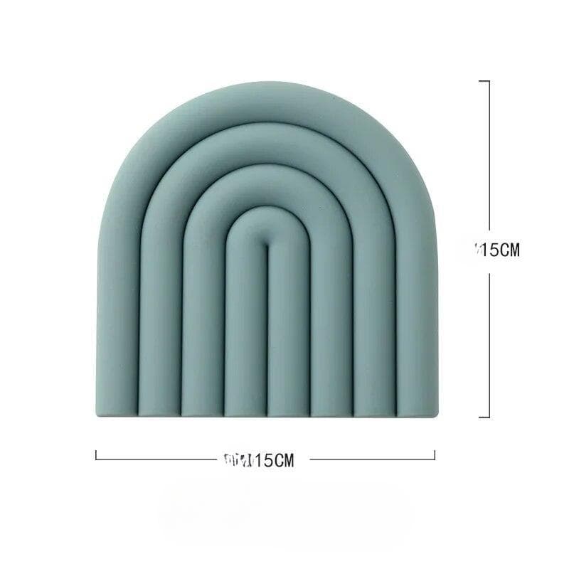 Rainbow Silicone Table Mat Coaster Hot Dishes Potholder Placemat Multifunctional Pot Holders For Kitchen Heat Resistant Pan Pads 15x15cm blue