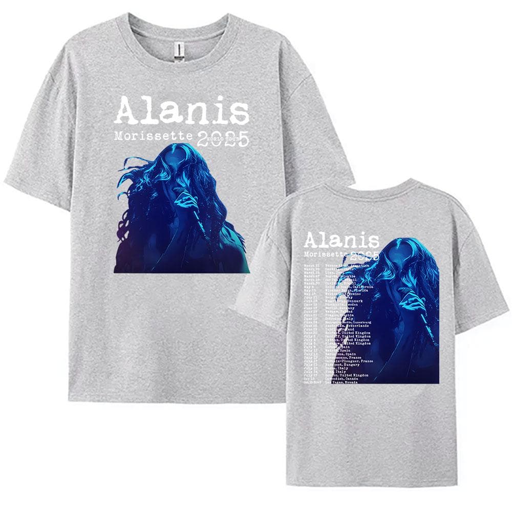 Alanis Morissette 2025 World Tour T-shirt Short Sleeve O-neck Women/Men Tshirts Streetwear Hip Hop Unisex Tees Cotton Tops XL