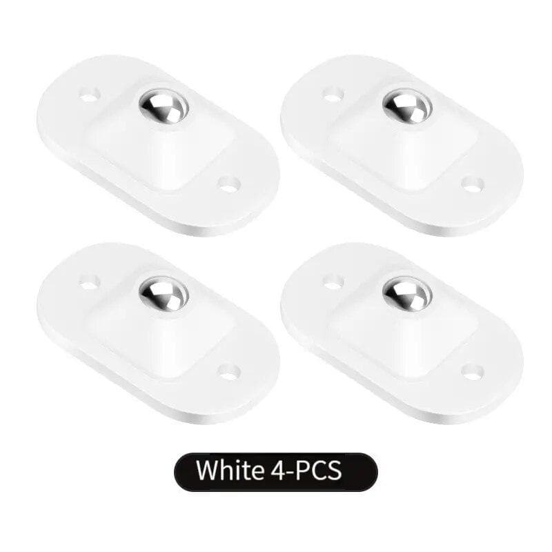 4Pcs Self Adhesive Caster Mini Swivel Wheels Stainless Steel Universal 360 Degree Rotation Pulley For Furniture Moving white