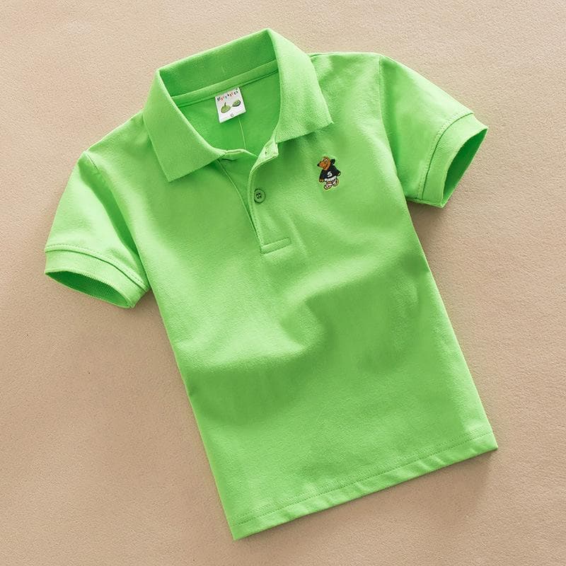 Summer Kids T-shirt Toddler Boys Tees Casual Short Sleeve Polo T Shirt Tops 16/130cm