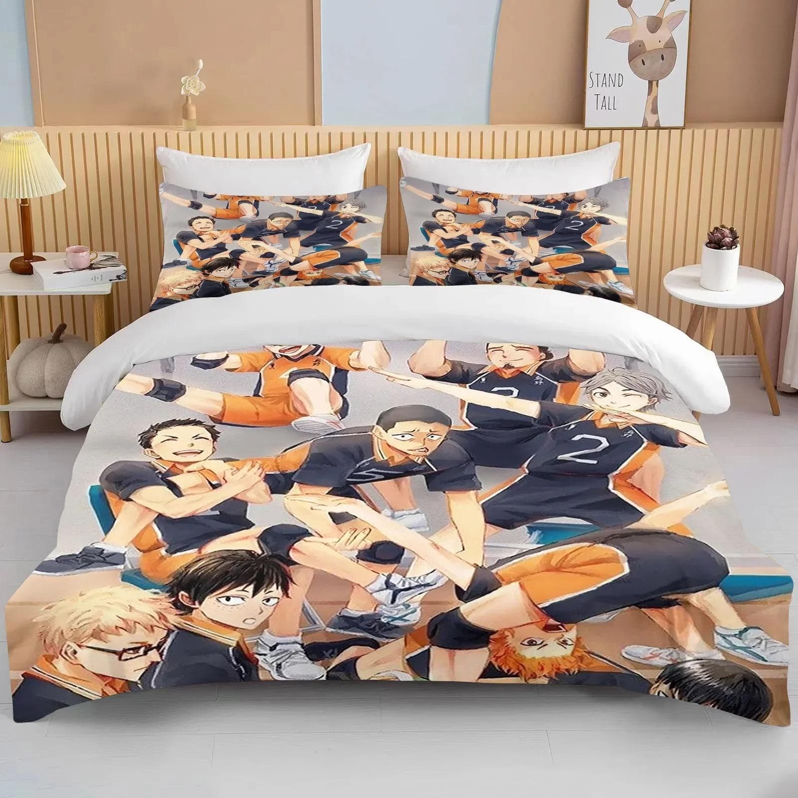 New 3d Haikyuu Bedding Sets Cartoon Quilt Bed Cover Anime Duvet Cover Pillow Case Sets Adult Children Bedding Sets Home Textiles 70x133cm 2pcs