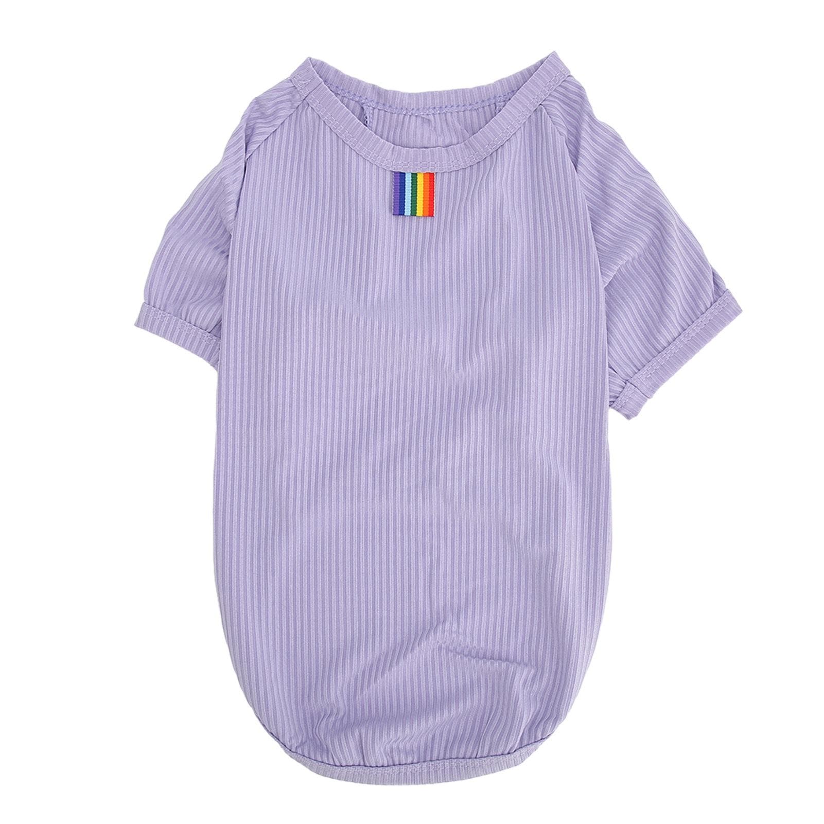 Dog T Shirt Soft Breathable High Stretchy Short Sleeve Puppy Clothes for Spring Summer Purple L M(for 4-6.5kg)