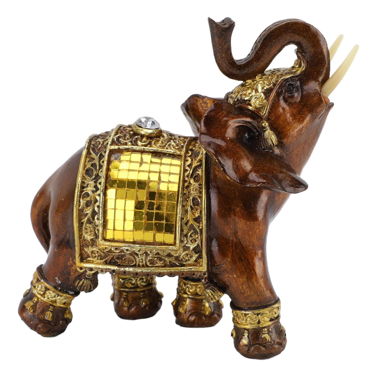 Decorative Elephant Statue Synthetic Resin Exquisite Workmanship Elephant Decor Statue for Living S