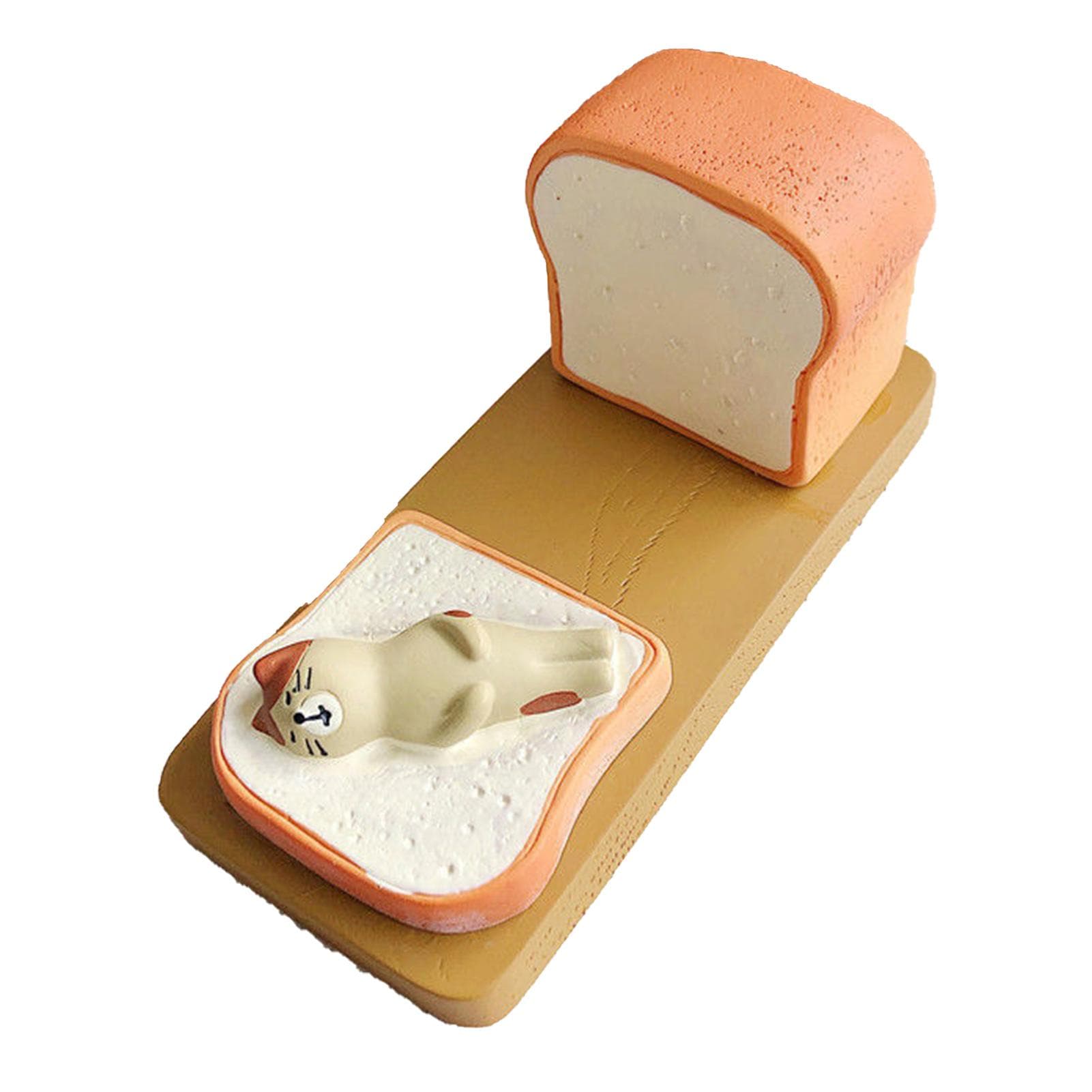 Toast Tablet Stand Holder Resin Cute Fun Desktop Cell Phone Stand Holder for Watching Dramas Square