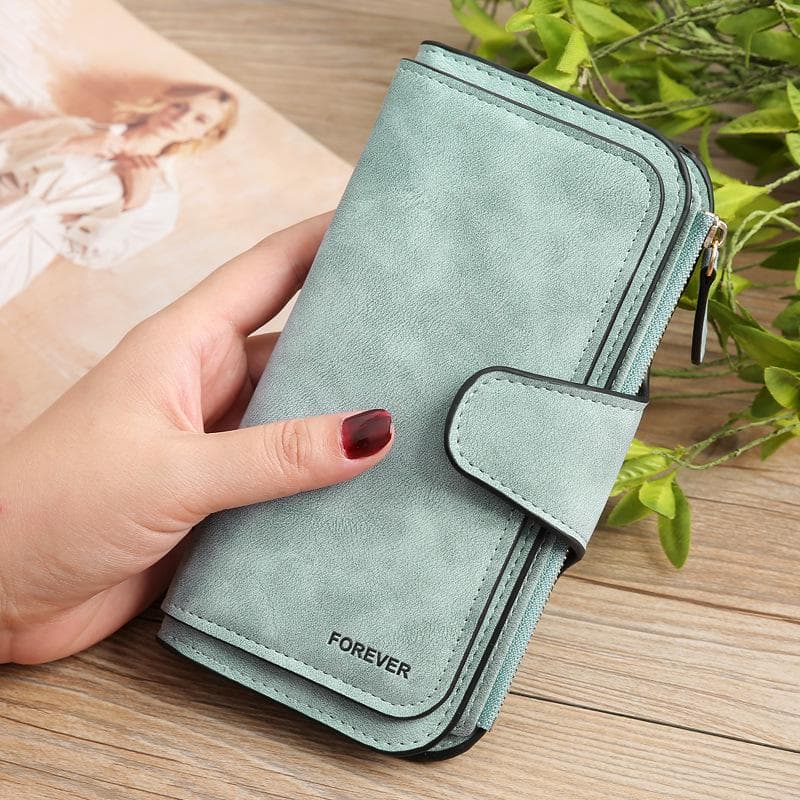Brand Wallet Women Lady Purses Scrub Leather High Quality Ladies Clutch Wallet Long Female Wallet green