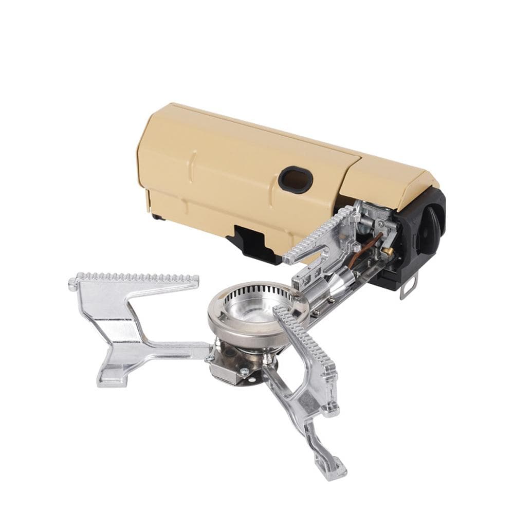 Camping Cassette Stove Portable Folding Camp Gases Burner Butane Stove 2600W with Electronic khaki