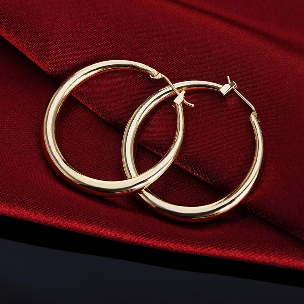 Fashion Women Girl Silver/Gold Plated Big Loop Hoop Earrings Huggie Ear Jewelry gold